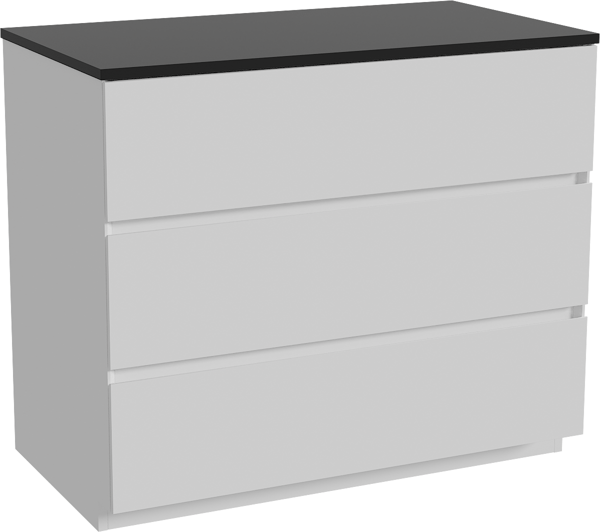 Storke Edge freistehendes Möbelstück Set: 95 x 52 cm, Weiß glänzend, mit Panton Einzel Waschtischplatte, Pulverbeschichtetes MDF Schwarz matt