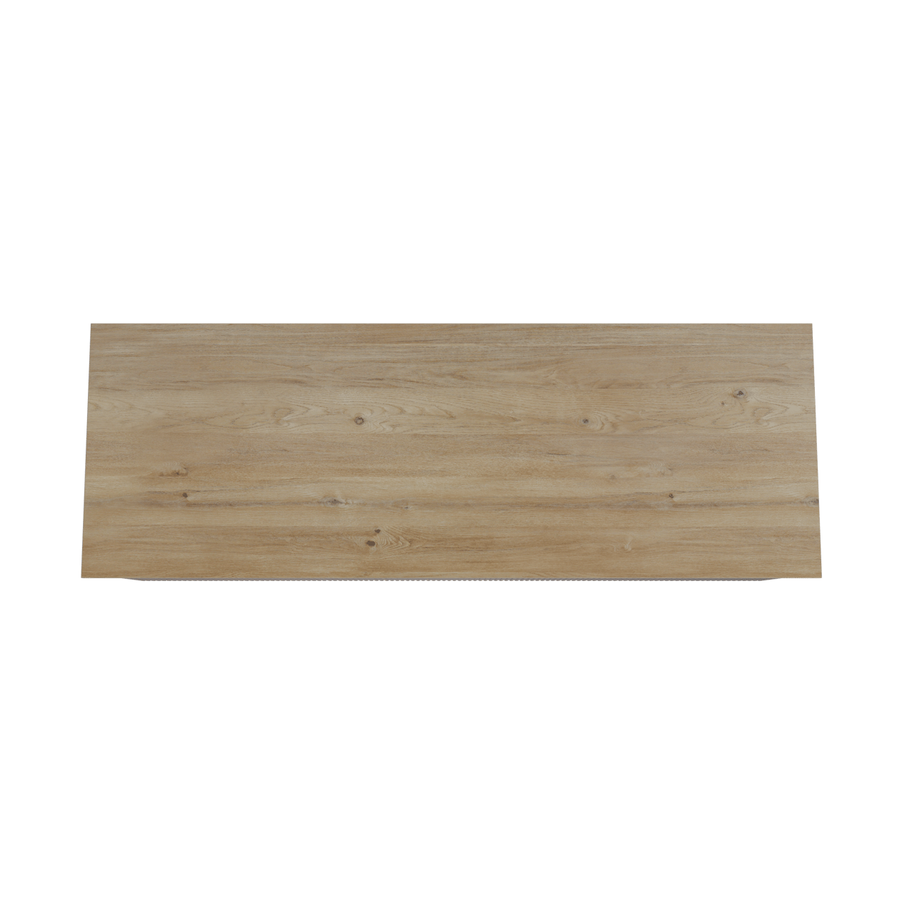 Storke Ribs zwevend badmeubel 150 x 52 cm notenhout met Panton enkel of dubbel wastafelblad in melamine ruw eiken, Verticale symmetrische rechte ribbel
