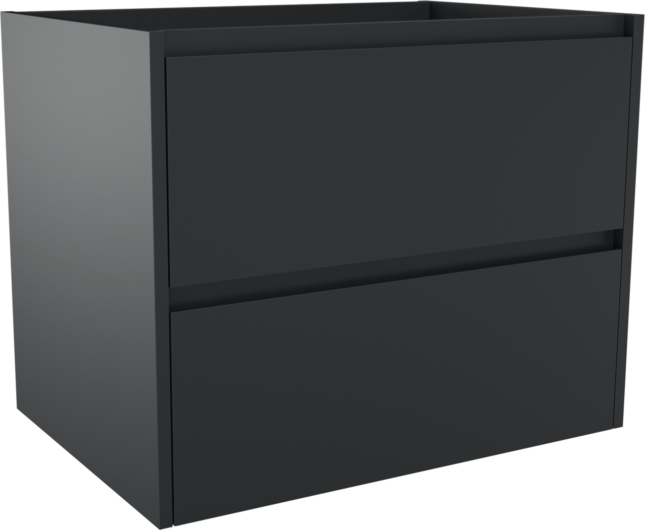 Storke Seda zwevend wastafelonderkast 75 x 52 cm Mat Zwart 2 lades