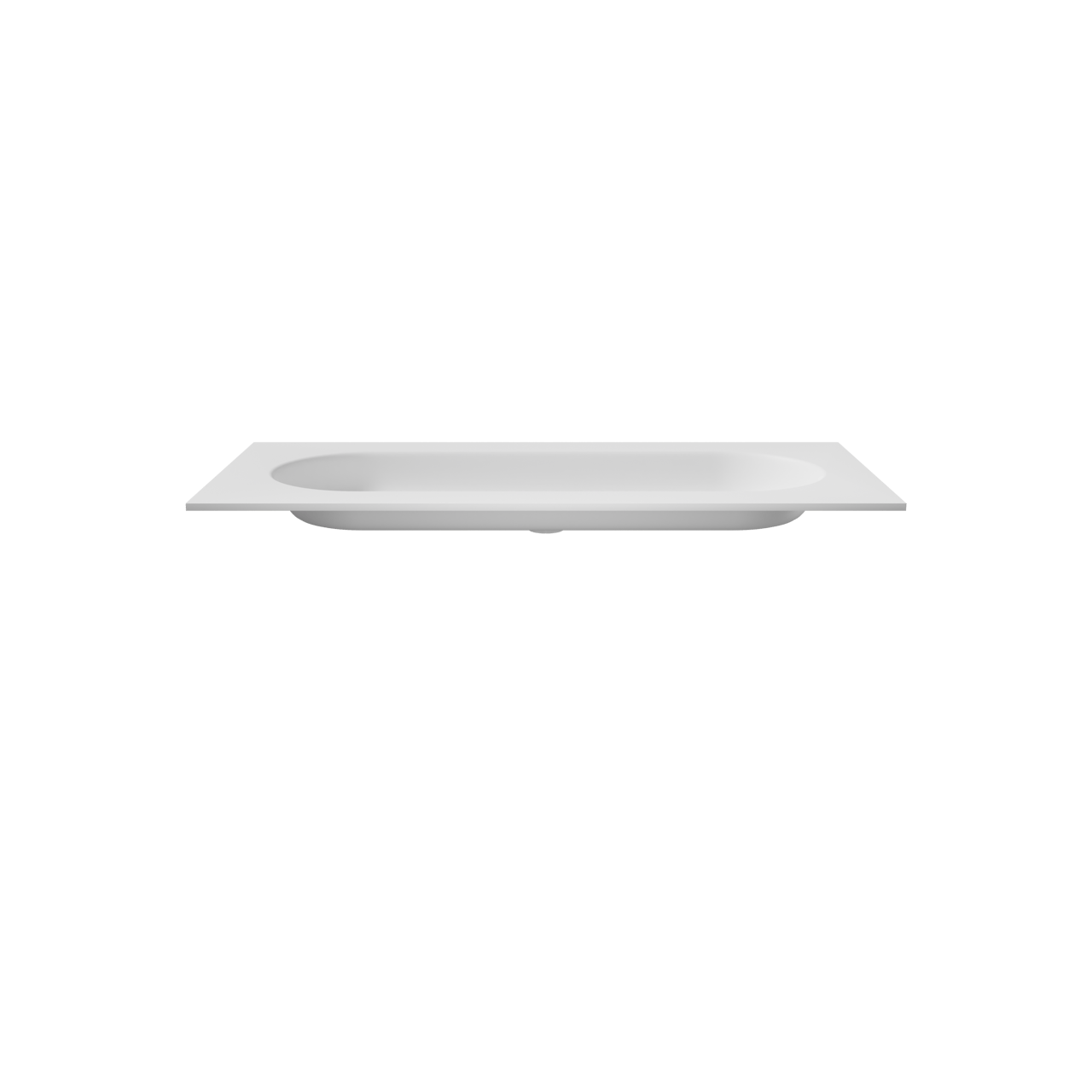 Balmani Tablo Oval enkele wastafel voor 2 kraangaten mat witte Solid Surface 120 x 55 cm