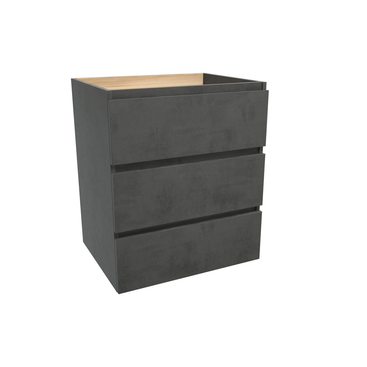 Balmani Lucida staande wastafelonderkast 67,5 x 55 cm beton donkergrijs 3 lades