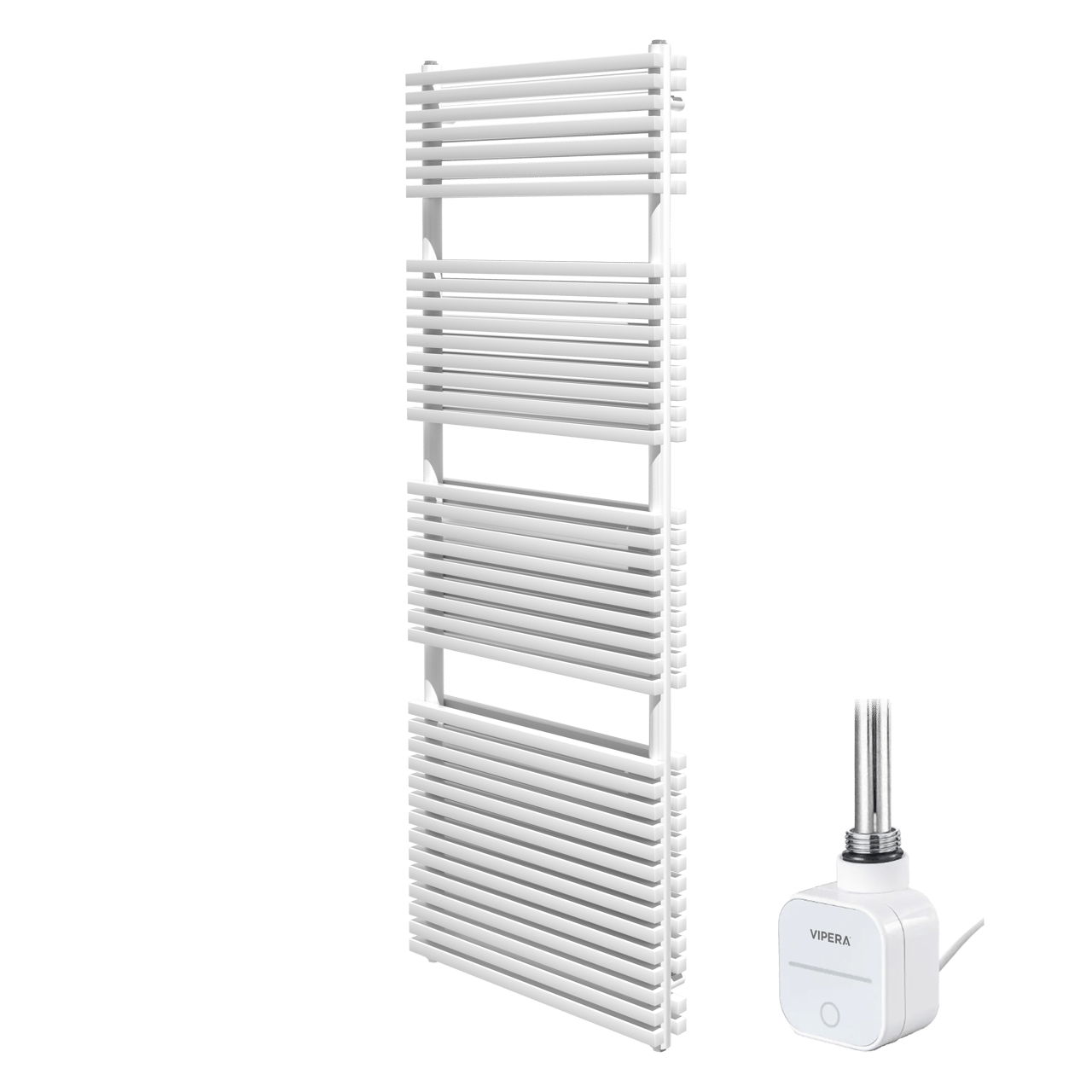 Vipera Vesuvio sèche-serviettes Doublé 60 x 180 cm chauffage électrique blanc mat raccordement latéral et central possible 1500W, résistance incluse