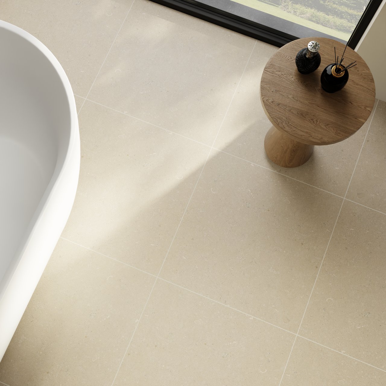 Carruzo Sierra keramische vloer- en wandtegels 4 stuks 60x60cm Perla