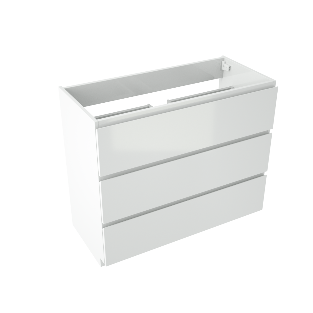 Storke Delta wastafelonderkast met 1 uitsparing hoogglans wit 100x48cm staand
