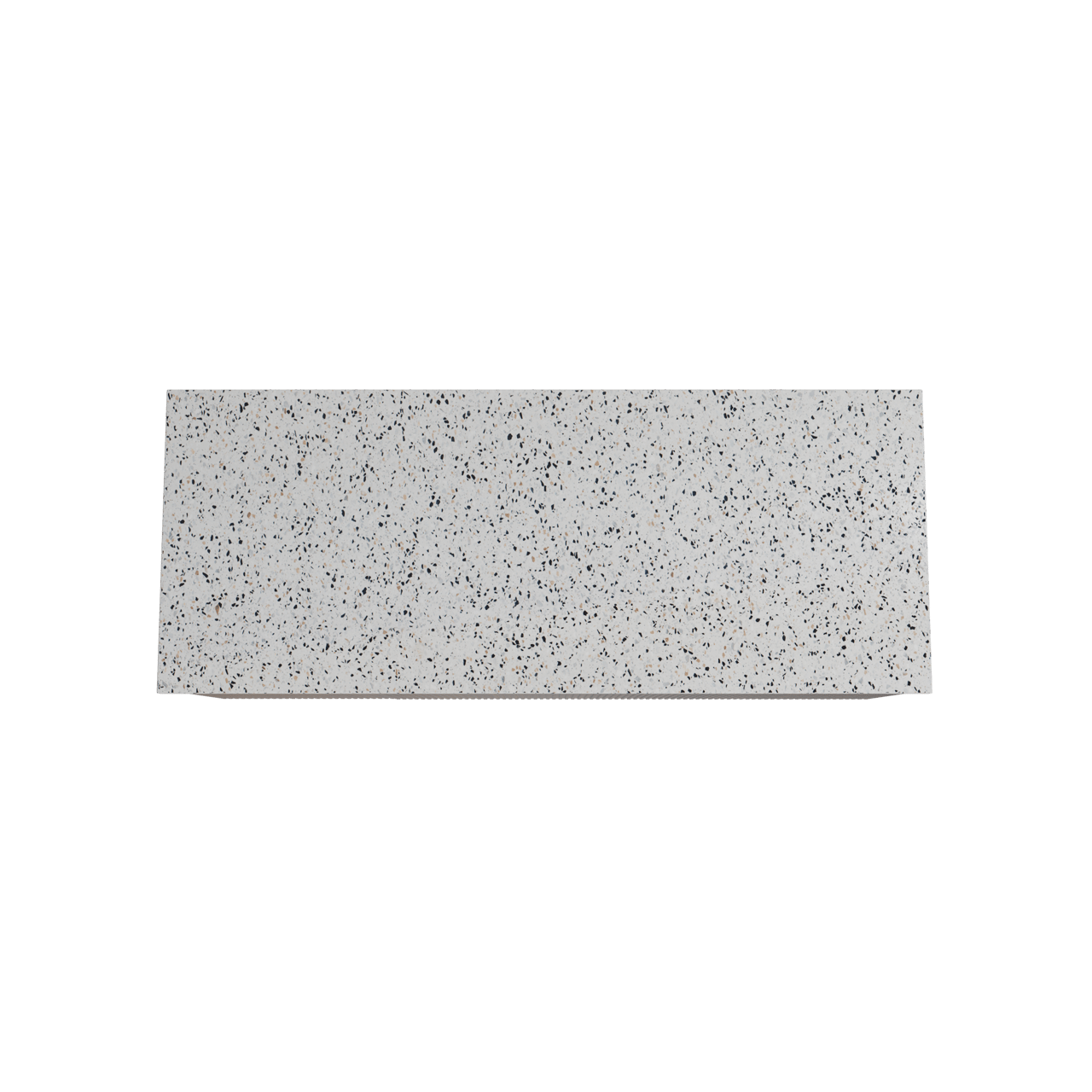 Storke Ribs meuble salle de bains suspendu 130 x 52 cm noyer avec Tavola tablette simple ou double en blanc/noir mat terrazzo, Nervure droite symétrique verticale