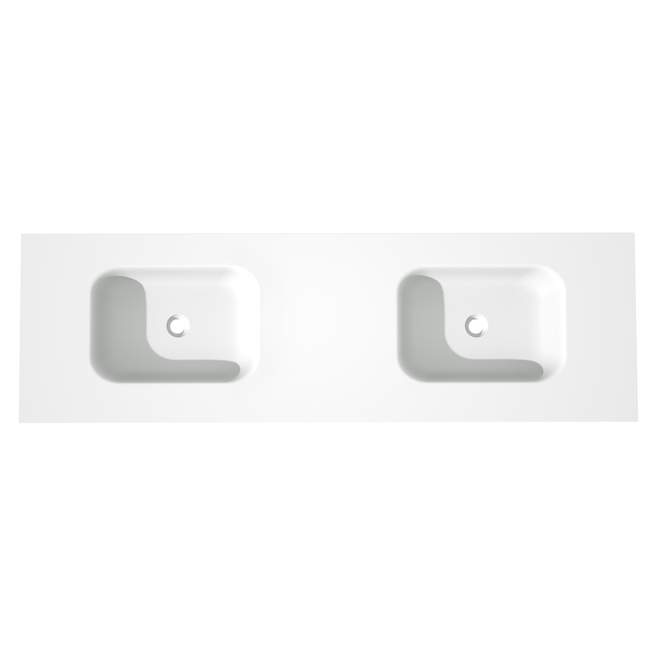 Balmani Tablo Arcato dubbele wastafel matte Solid Surface 180 x 55 cm, exclusief crepine