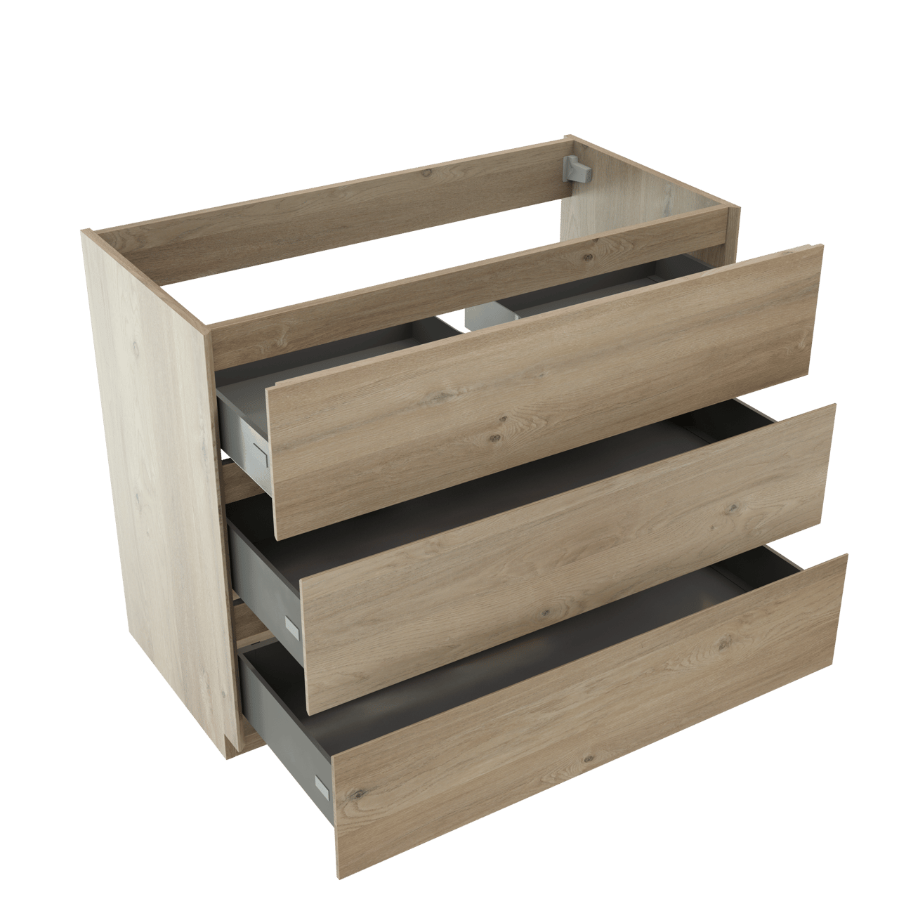 Storke Edge staande wastafelonderkast 105 x 52 cm ruwe eik 3 lades