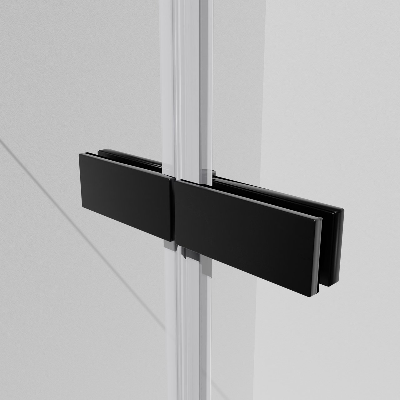 Luca Varess Kuresa zweiteilige zusammenklappbare Badewannenaufsatz: 120 cm, Klarglas, Schwarzes Profil