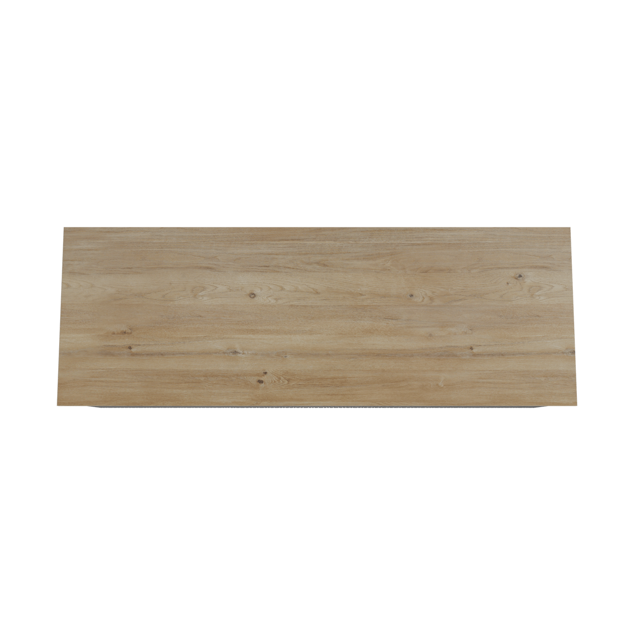 Storke Ribs zwevend badmeubel 150 x 52 cm zwart eiken met Panton enkel of dubbel wastafelblad in melamine ruw eiken, Verticale asymmetrische rechte ribbel
