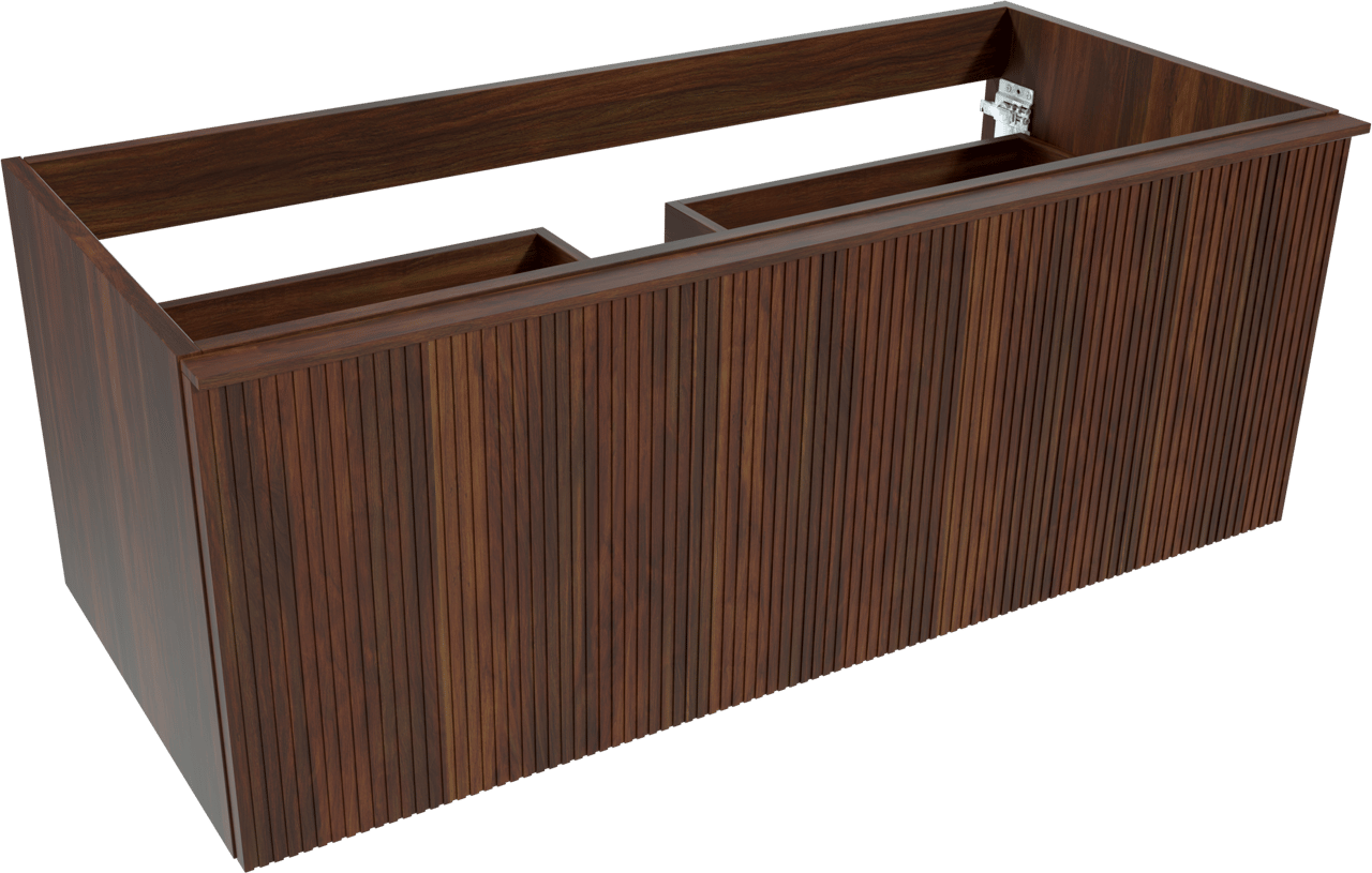 Balmani Forma zwevende wastafelonderkast 120 x 55 cm Amerikaans notenhout 2 lades vert. sym. groef