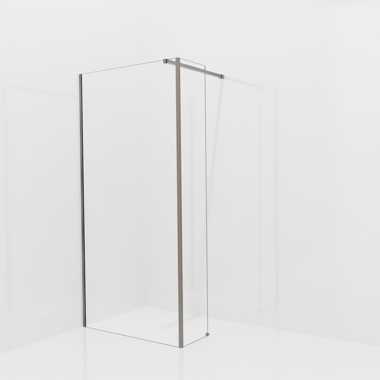 Balmani Modular Walk-In Dusche mit fester Seitenwand: 100 x 200 cm, Klarglas, Profil Brushed GunMetal