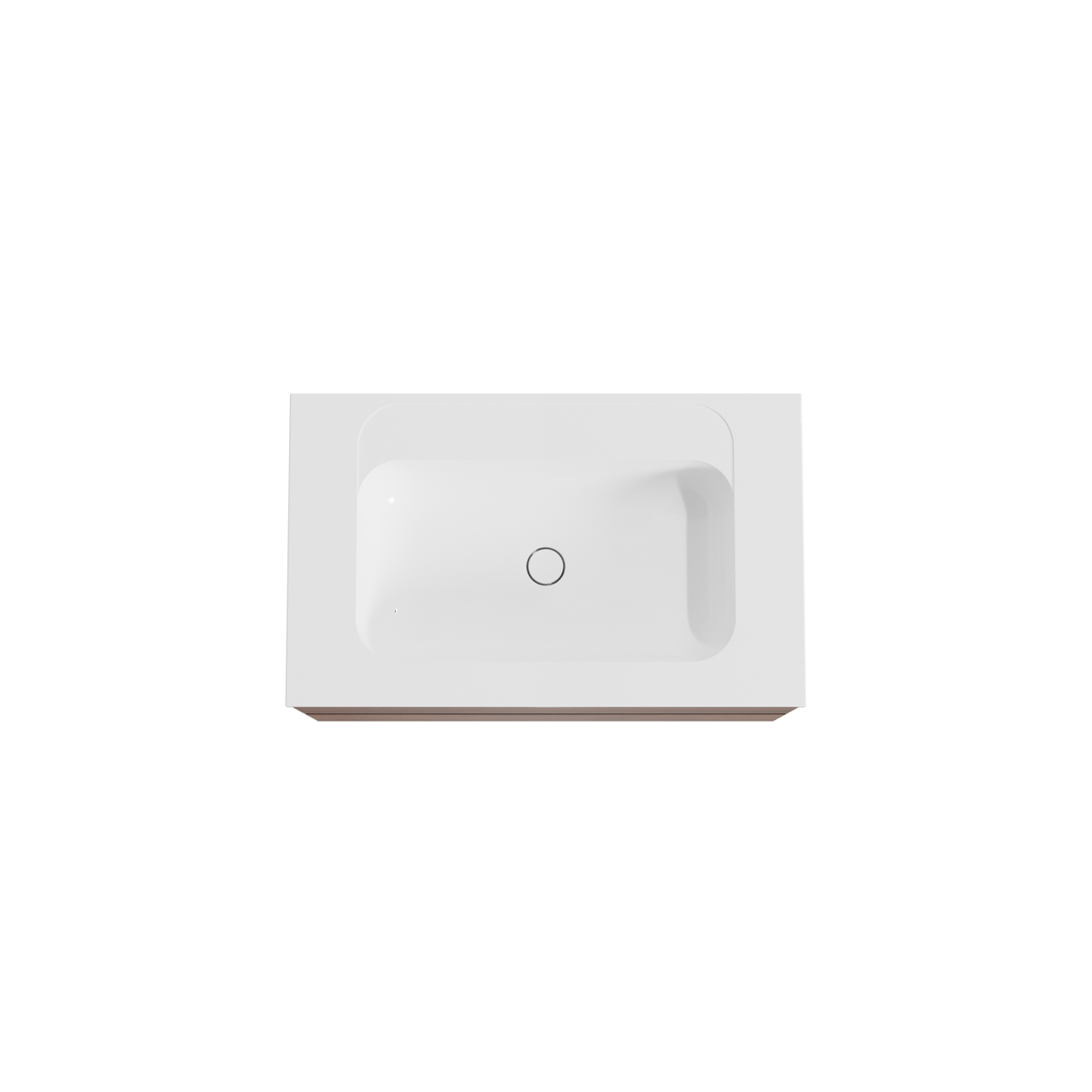 Balmani Mitra meuble salle de bains suspendu 90 x 55 cm noyer avec Tablo Strada plan simple en marbre composite blanc brillant