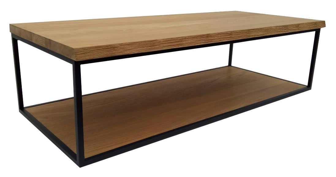 Balmani Life Edge Einzel- oder Doppelwaschtischplatte, Teak massiv, Rahmen schwarz, 120 x 50 cm