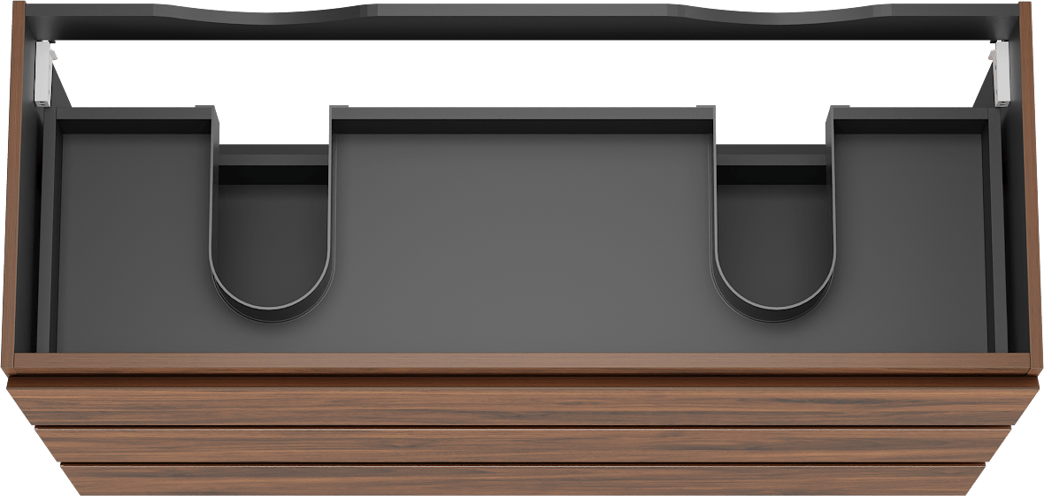 Linie Lado staande wastafelonderkast 120 x 46 cm notelaar 3 lades