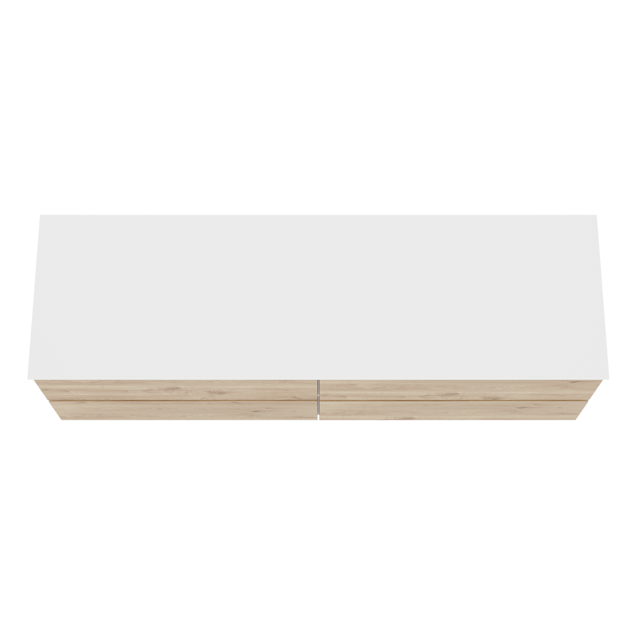 Balmani Lucida meuble salle de bains suspendu 180 x 55 cm chêne brut avec Stretto tablette simple ou double en solid surface blanc mat