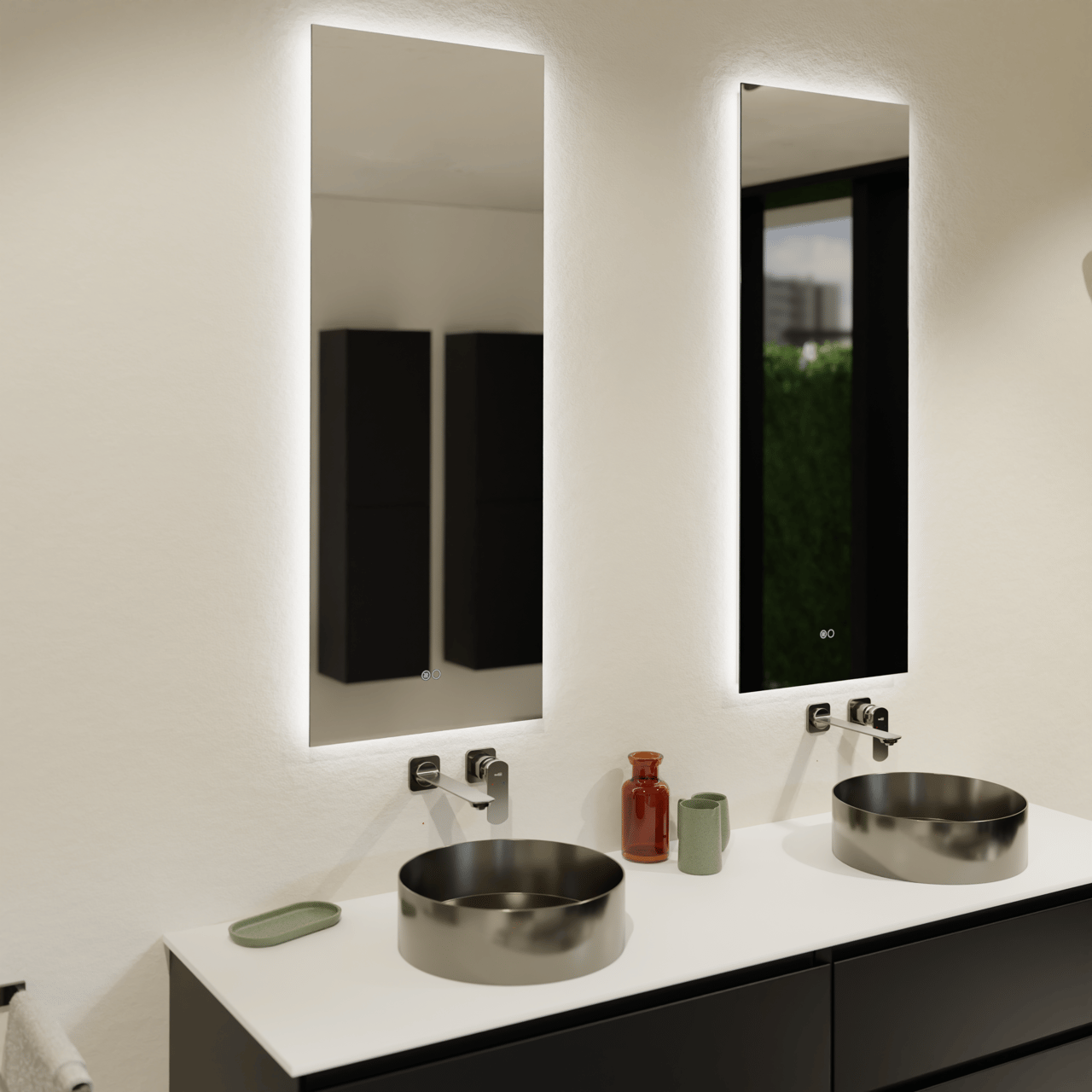 Balmani Giro Touch rechthoekig badkamerspiegel 45 x 120 cm met spiegelverlichting en anti-damp