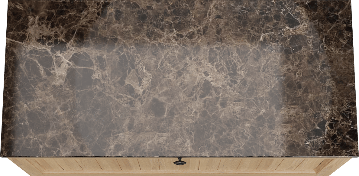 Balmani Lemon zwevend badmeubel 120 x 55 cm, fineer naturel eiken met Stretto enkel of dubbel wastafelblad in dark emperador