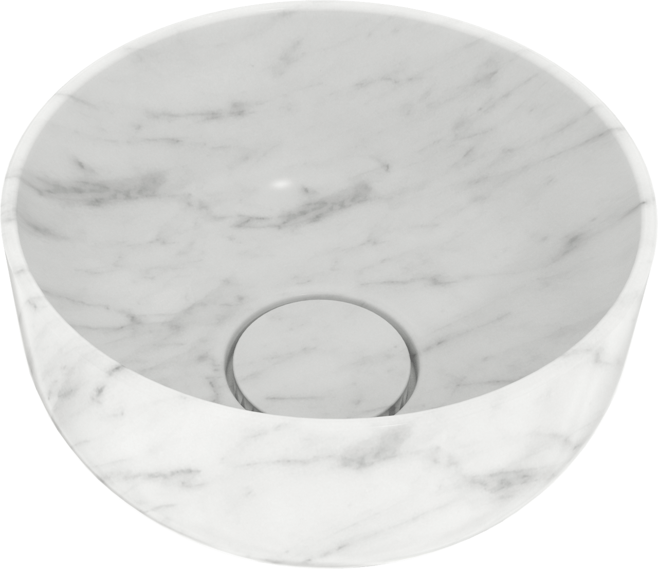 Balmani Bowl Aufsatzwaschbecken: Carrara-Marmor, rund, Ø 24 cm