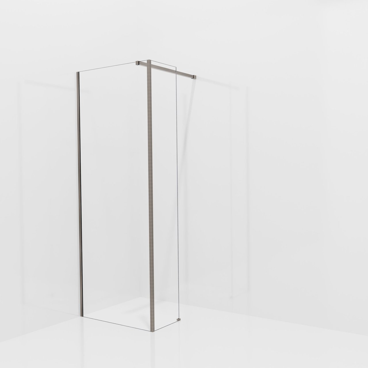 Balmani Modular inloopdouche met vaste zijwand: 80 x 200 cm, Helder glas, Brushed GunMetal profielen