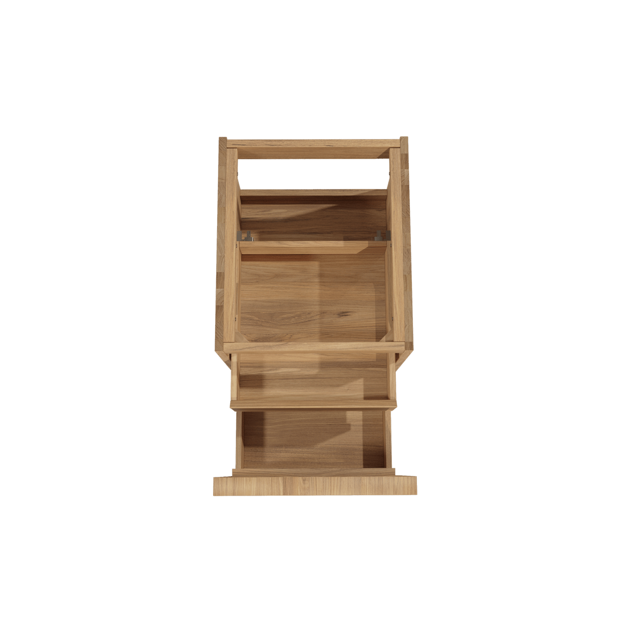 Balmani Forma zwevende wastafelonderkast 45 x 55 cm teak 2 lades vert. sym. groef