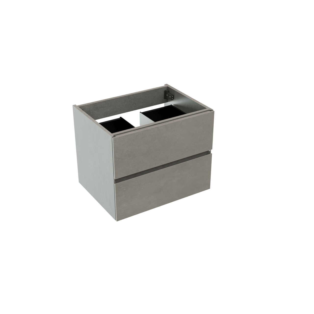 Storke Edge meuble sous-lavabo suspendu 60 x 46 cm béton gris foncé 2 tiroirs