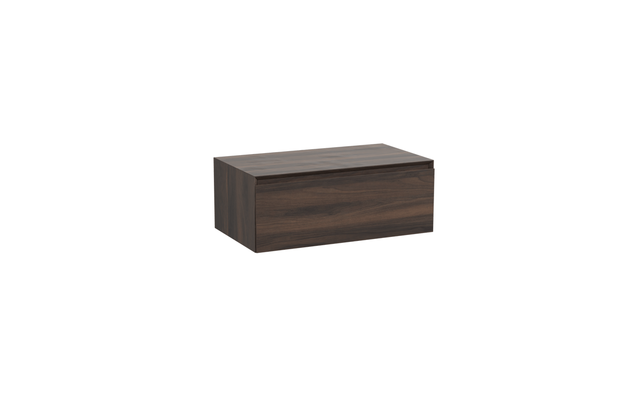 Storke Edge Modulo hängender Waschbeckenunterschrank: 85 x 48 cm, Nussbaum, 1 Schublade