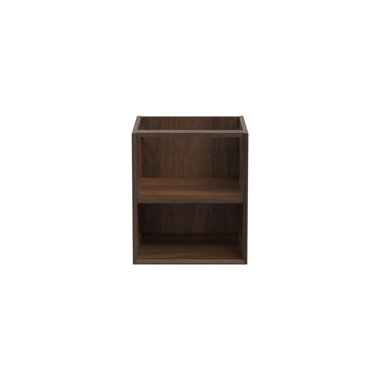 Storke Edge hängender Waschbeckenunterschrank: 45 x 52 cm, Nussbaum, mit 2 offenen Nischen