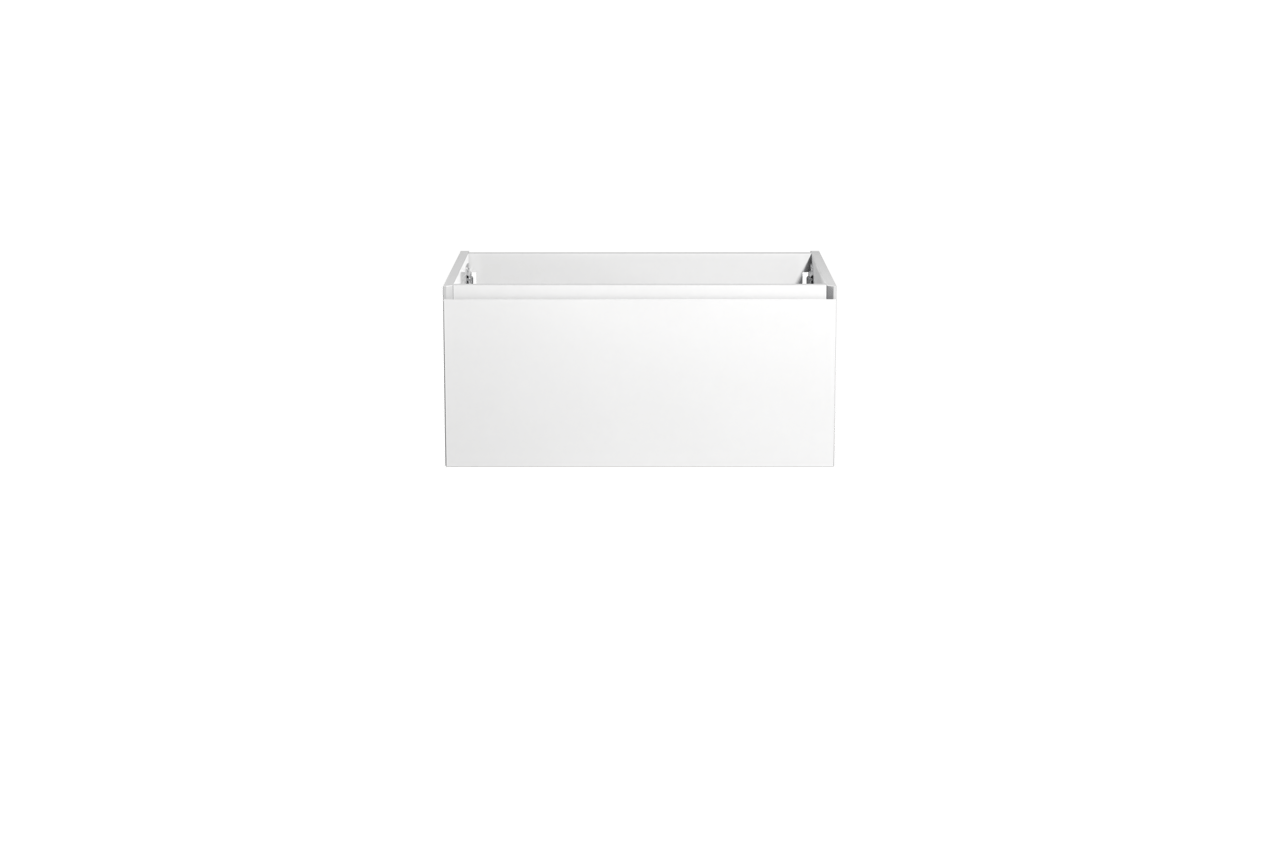 Storke Edge hängender Waschbeckenunterschrank: 75 x 52 cm, Weiß glänzend, 1 Schublade
