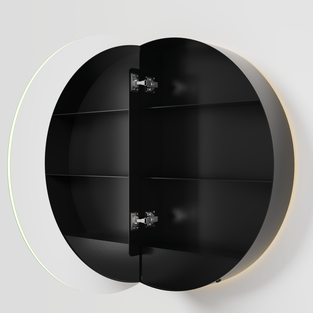 Balmani Mara armoire de toilette Rond lumineux et anti-buée Ø 80 cm Noir Mat