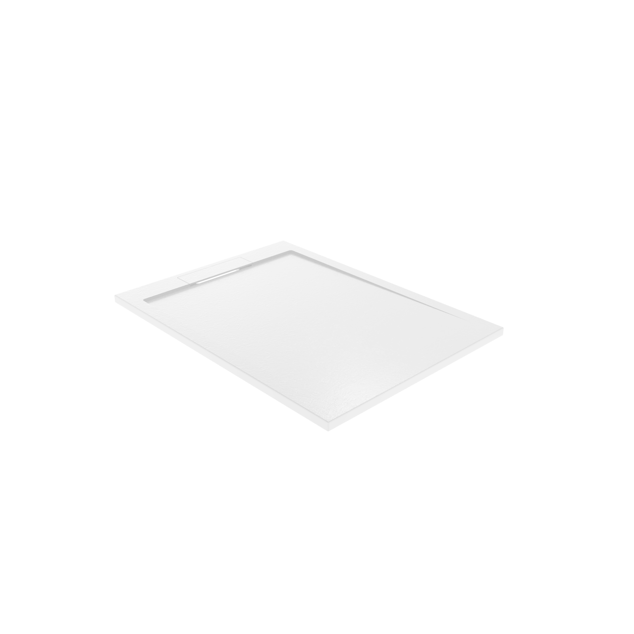 Balmani Indus douchebak 110 x 80 cm composietmarmer mat wit leisteenstructuur