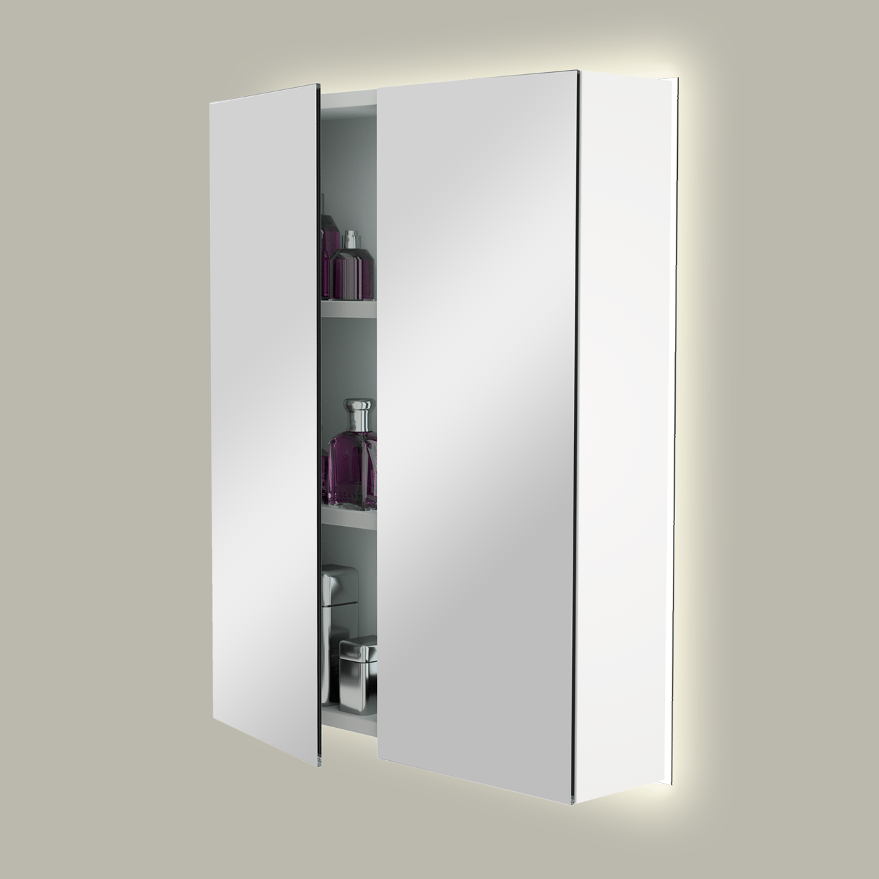 Storke Reflecta Spiegelschrank, 60 x 75 cm, weiß matt, mit Spiegelbeleuchtung
