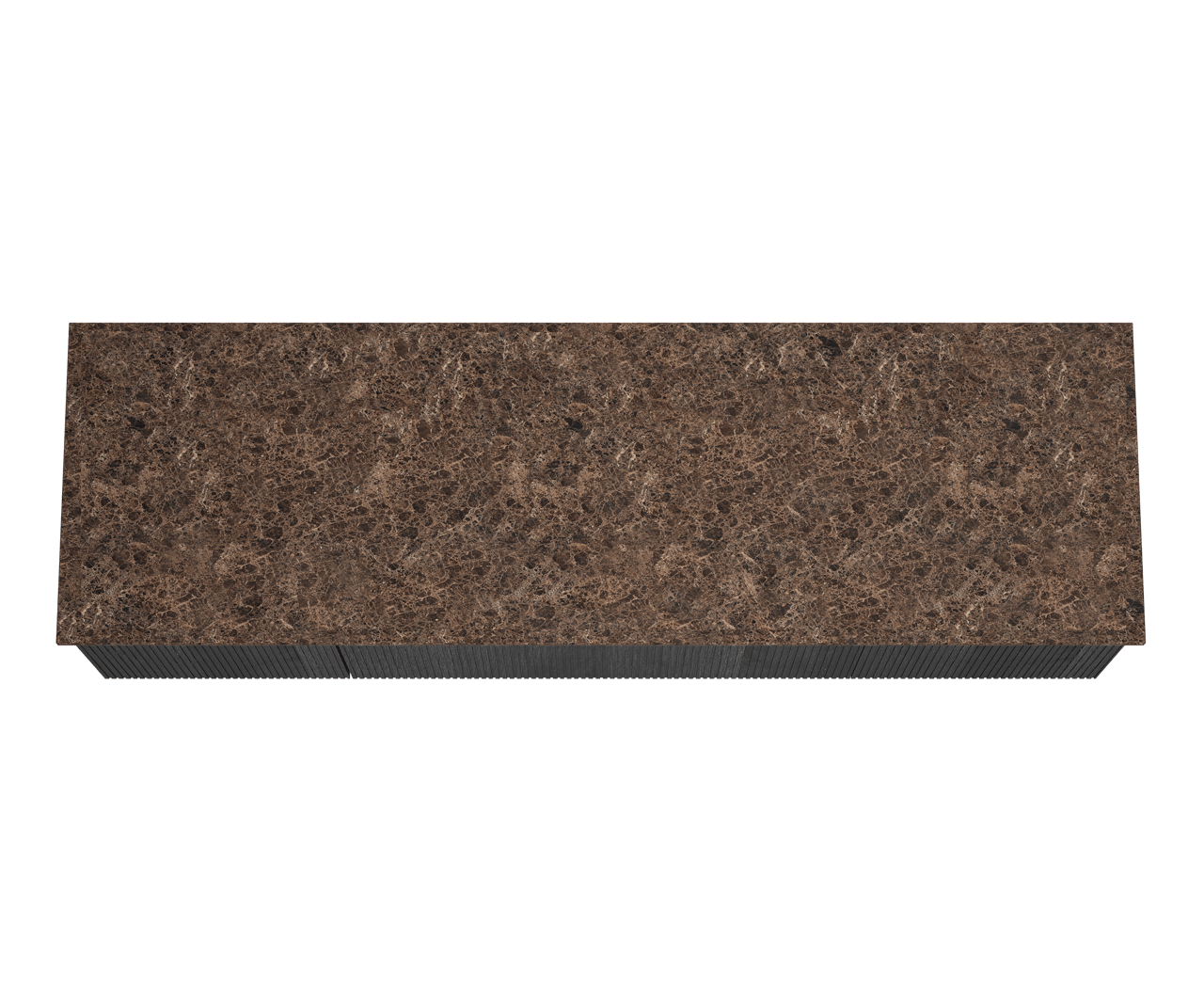 Balmani Forma hängendes Möbelstück Set: 180 x 55 cm, Schwarze Eiche, mit Stretto Einzel- oder Doppel Waschtischplatte, Marmor, Dark Emperador, Vertikale symmetrische gerade Rippe