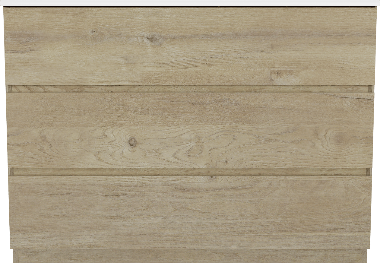 Storke Edge freistehendes Möbelstück Set: 120 x 46 cm, Rohe Eiche, mit Bilia Doppelwaschtisch, Marmorkomposit Weiß glänzend
