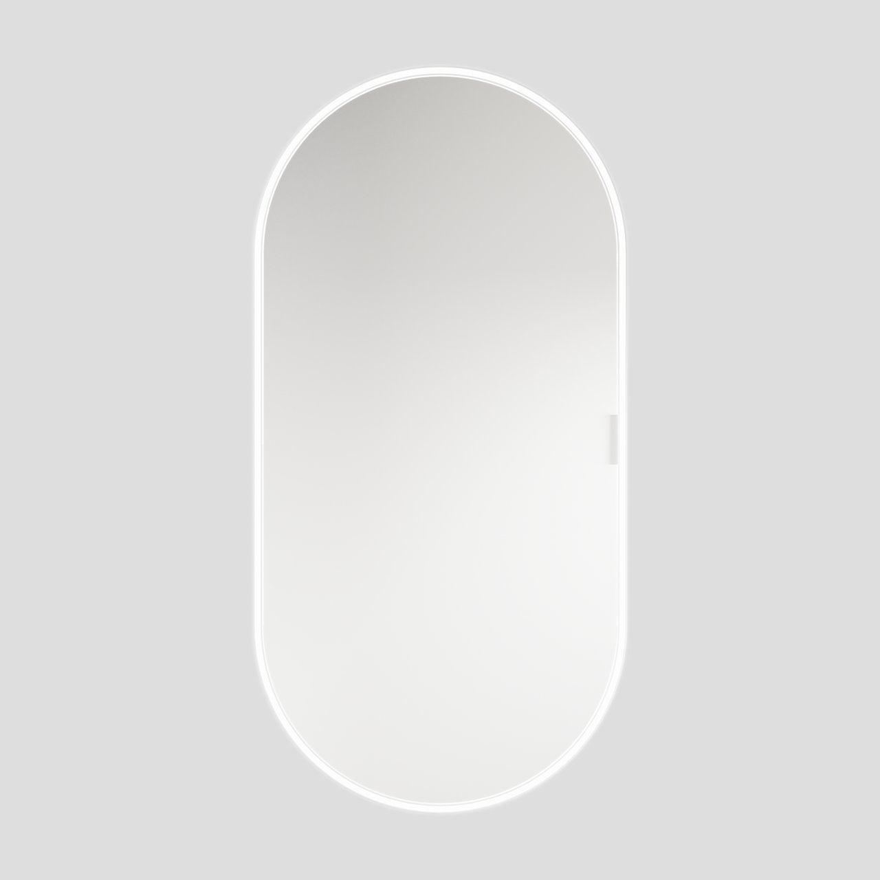 Luca Varess Oval spiegelkast ovaal 45 x 90 cm mat wit met spiegelverlichting