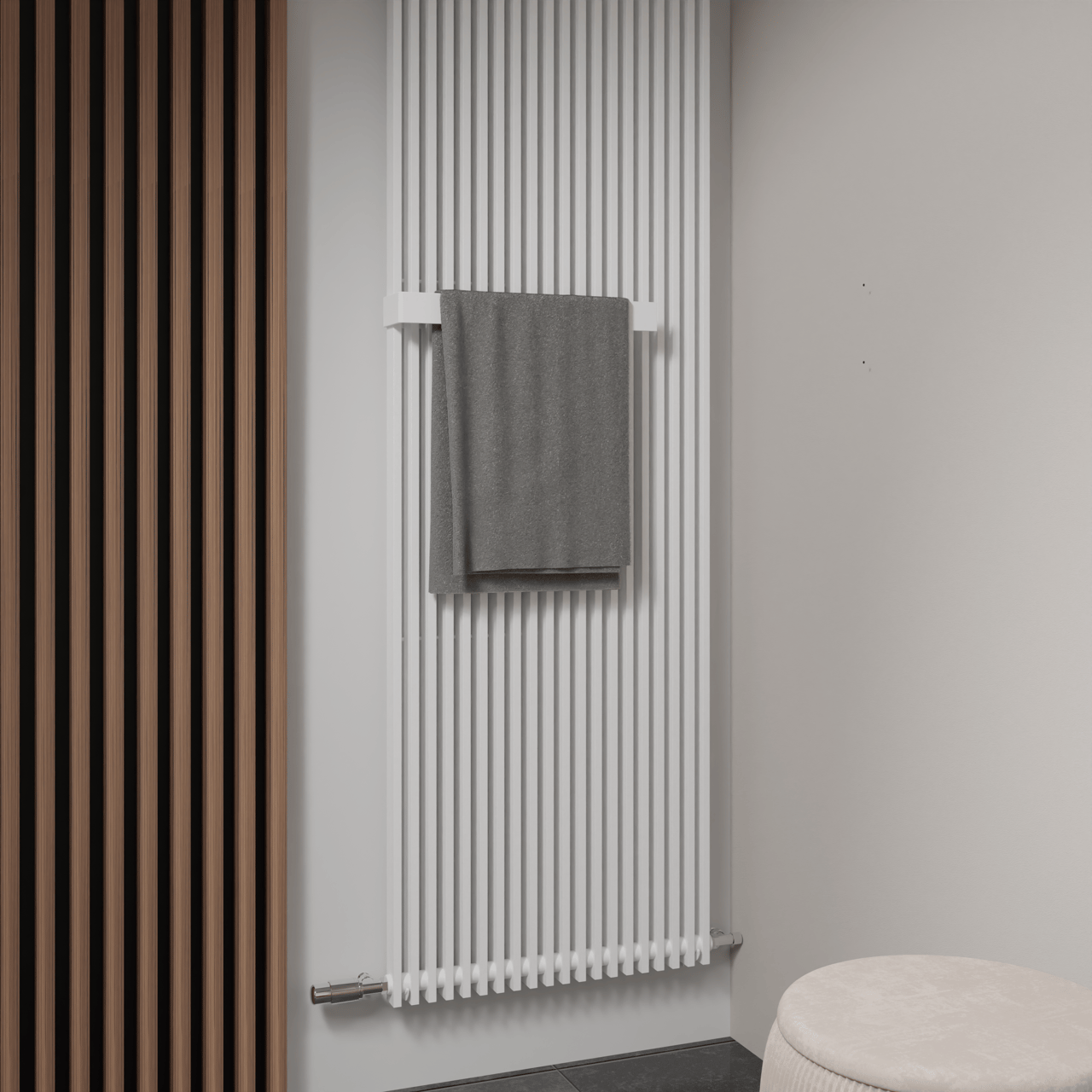 Vipera Corrason radiateur de salle de bains simple 60 x 180 cm chauffage central blanc mat raccordement latéral 1819W