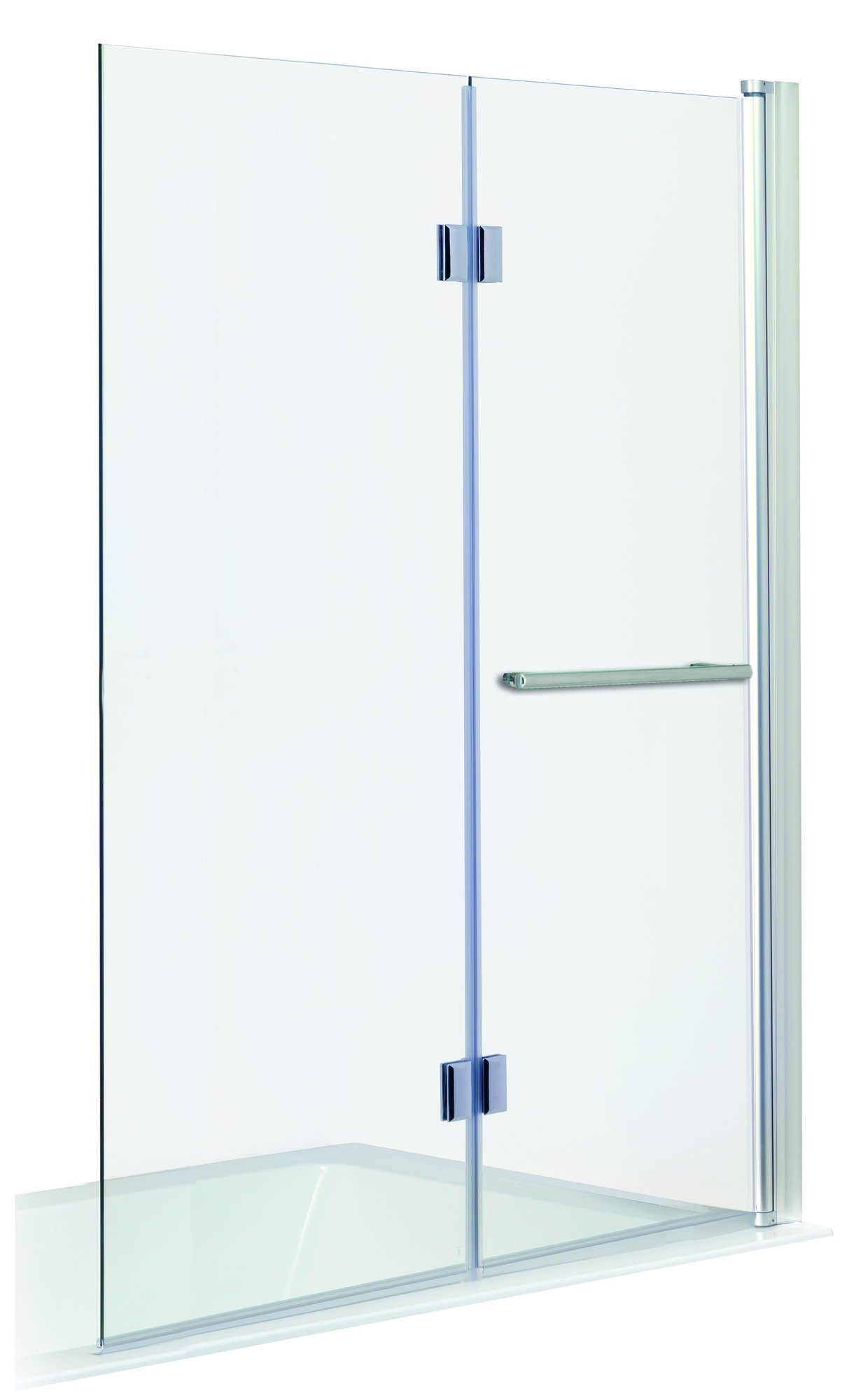 Luca Varess Cyrus pare-baignoire double 72,5 cm + 57 cm verre transparent profil chrome