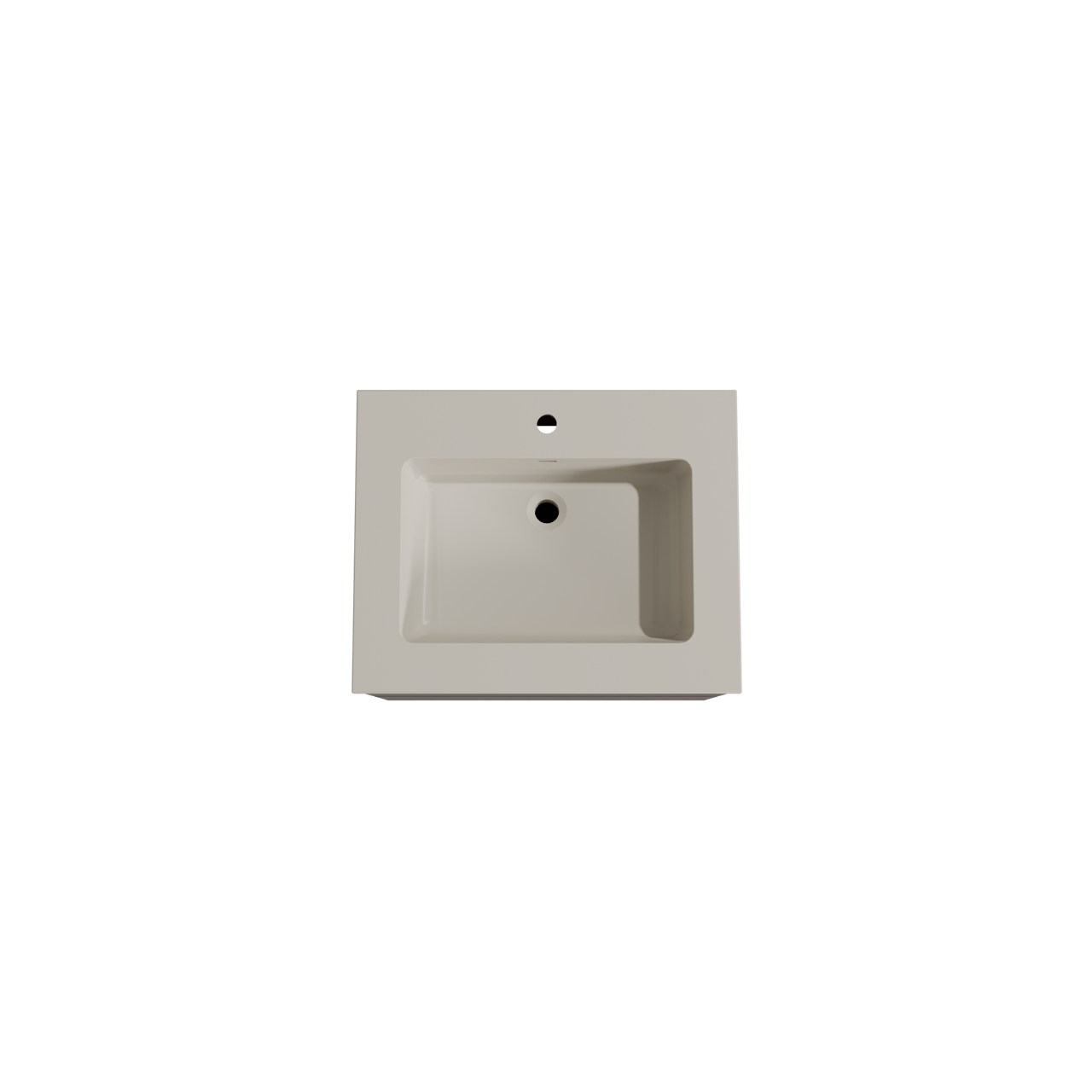 Storke Edge meuble salle de bains suspendu 65 x 52 cm noyer avec Diva plan simple en top solid soie grise