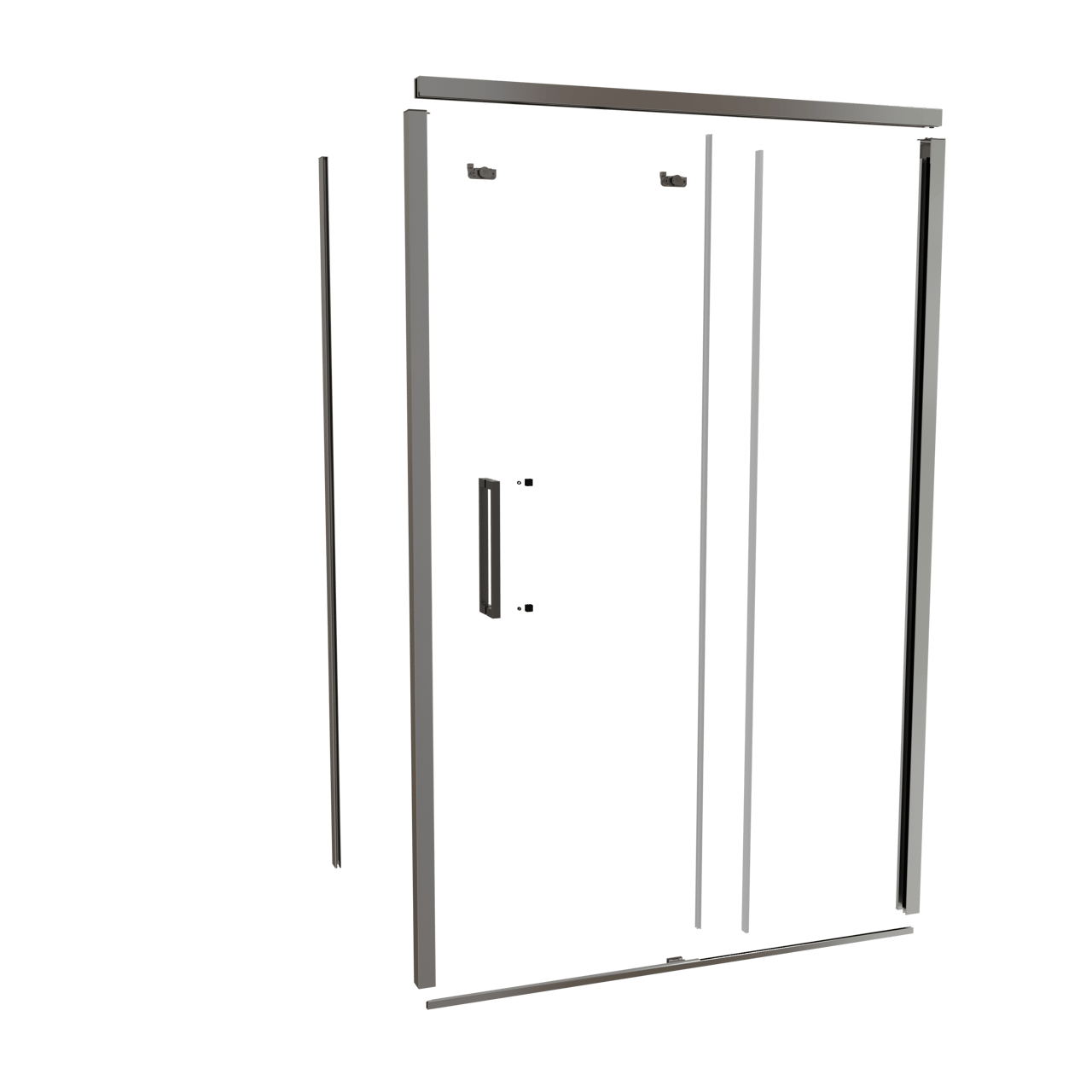 Balmani Senses Design 140 cm droite ensemble de profils pour coin-douche avec porte coulissante chrome
