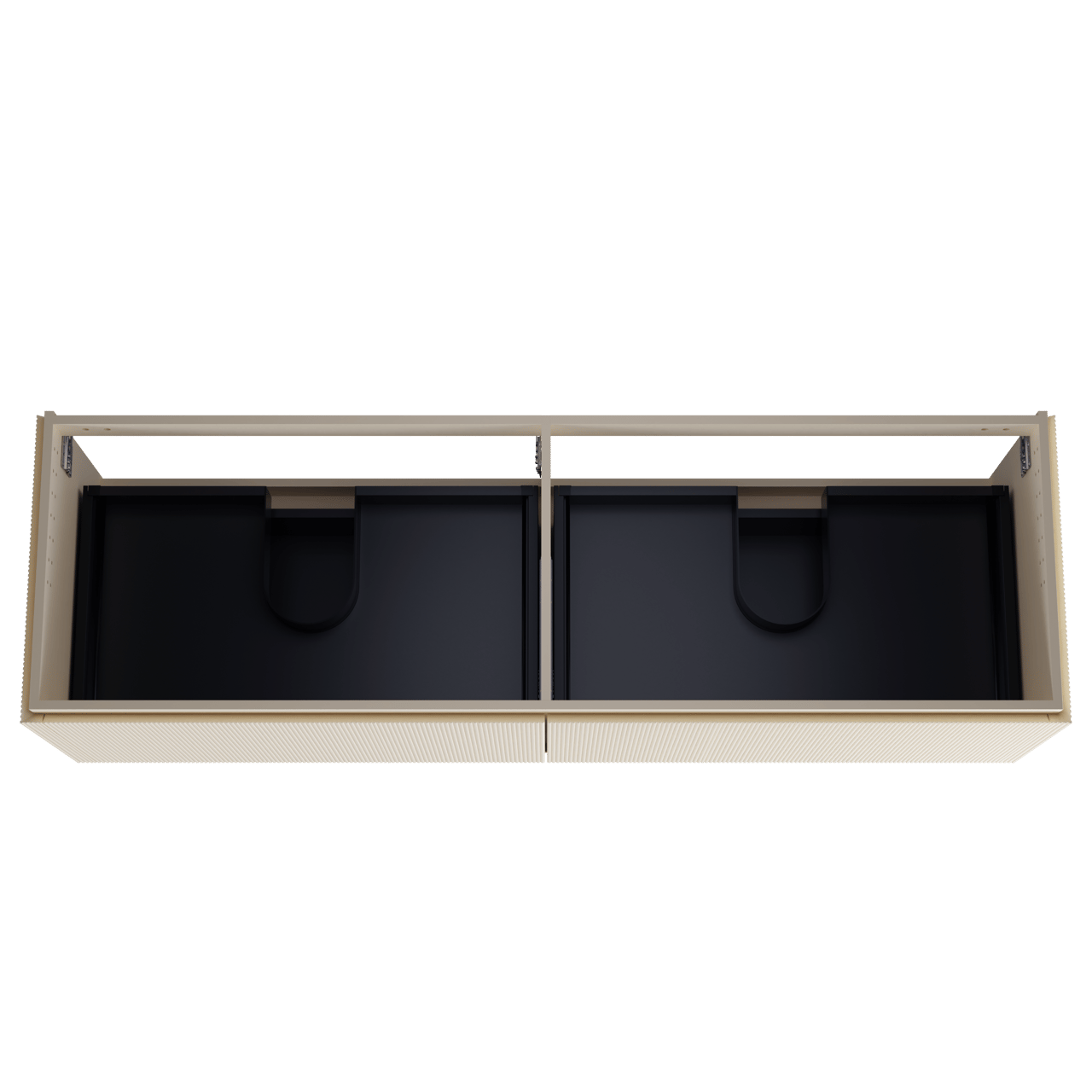 Balmani Eclips meuble sous-lavabo suspendu 180 x 55 cm Sandbeige 4 tiroirs Nervure sym. vert.