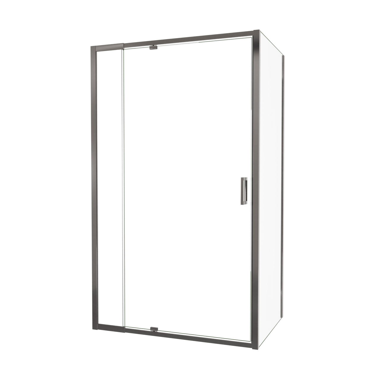 Luca Varess Vidor Telescope douchehoek met draaideur en vaste zijwand 120 x 80 cm helder glas glans chroom profiel