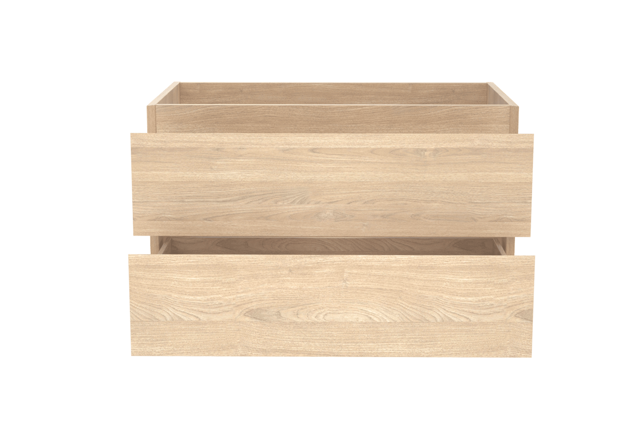 Balmani Mitra meuble sous-lavabo suspendu 90 x 55 cm placage chêne naturel 2 tiroirs