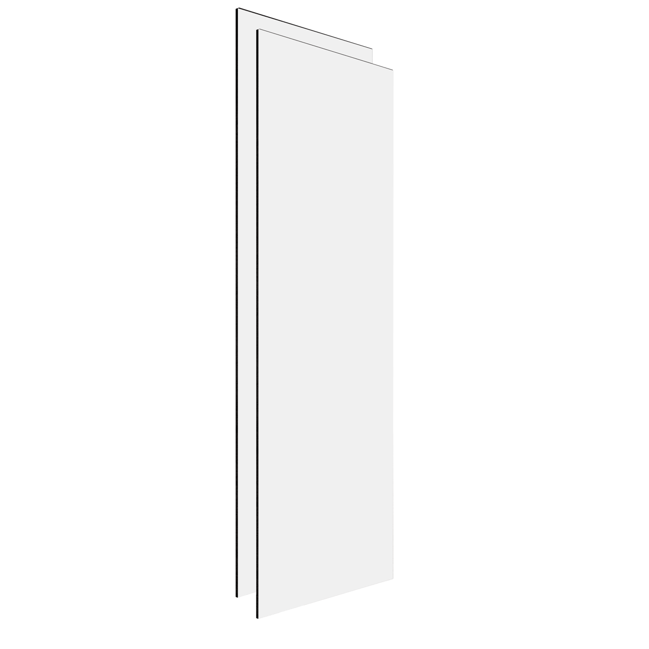 Linie Plato Set revêtement mural de douche 2 x 90x260 cm pvc blanc mat