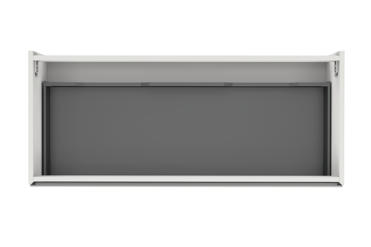 Storke Edge hängender Waschbeckenunterschrank: 120 x 52 cm, Weiß matt, 1 Schublade, 2 Siphonaussparungen
