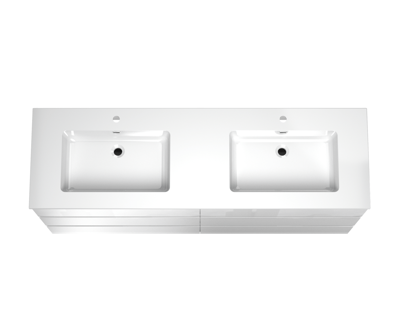 Storke Edge staand badmeubel 170 x 52 cm hoogglans wit met Diva dubbele wastafel in composietmarmer hoogglans wit