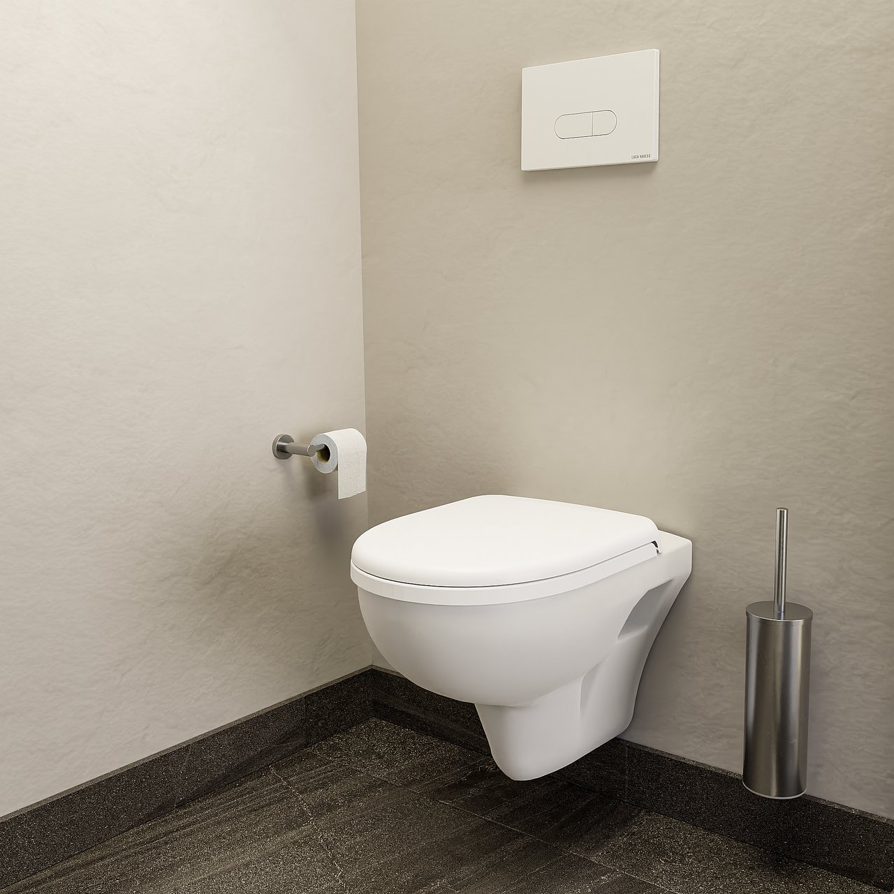 Linie Enzo hangend toilet mat wit open spoelrand met luxe wc-bril