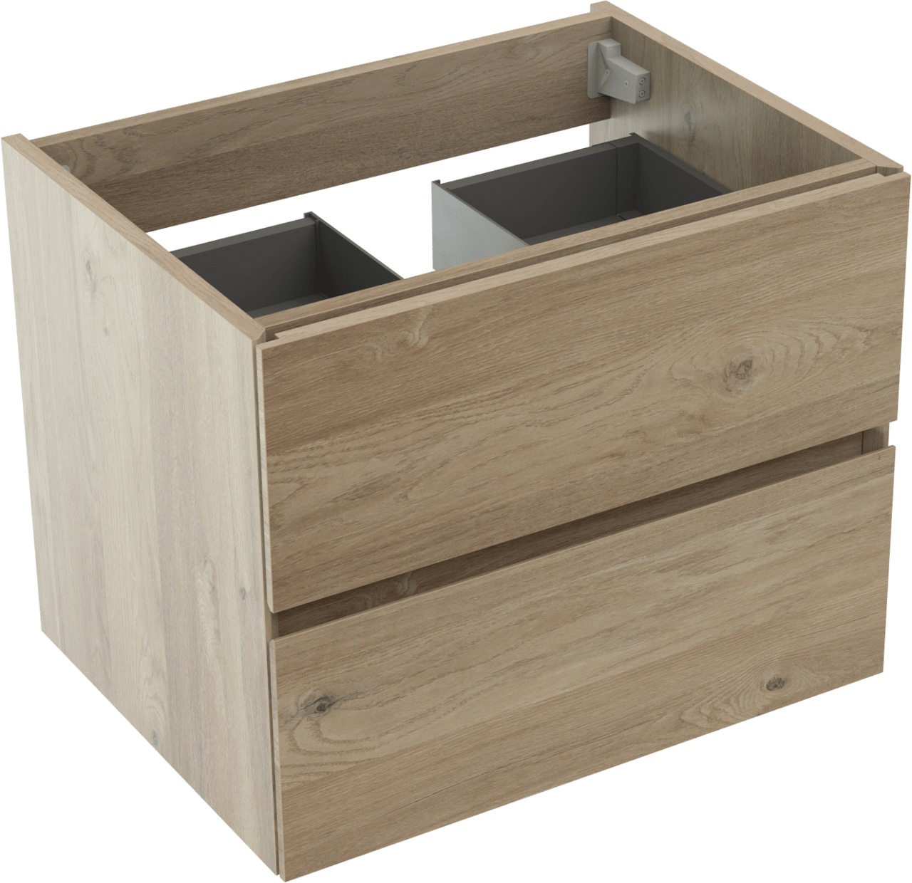 Storke Edge zwevende wastafelonderkast 60 x 46 cm ruwe eik 2 lades
