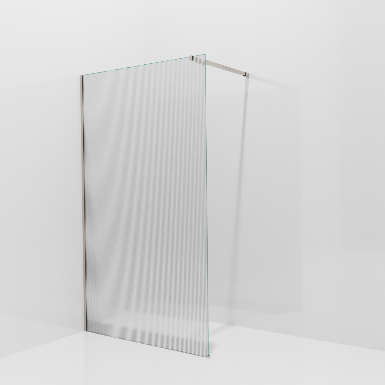 Balmani Modular Walk-In Dusche: 120 x 200 cm, Ribs, inklusive Coating, Profil Brushed CoolMetal