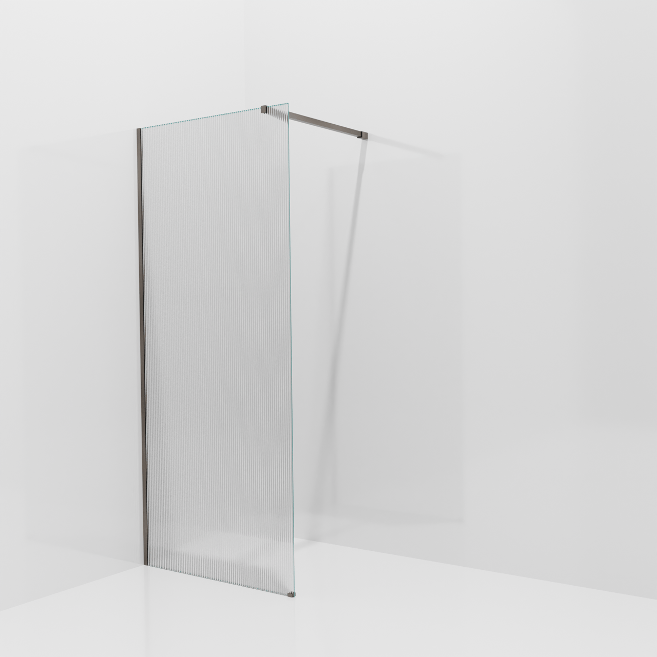 Balmani Modular Walk-In Dusche: 90 x 200 cm, Ribs, inklusive Coating, Profil Brushed GunMetal