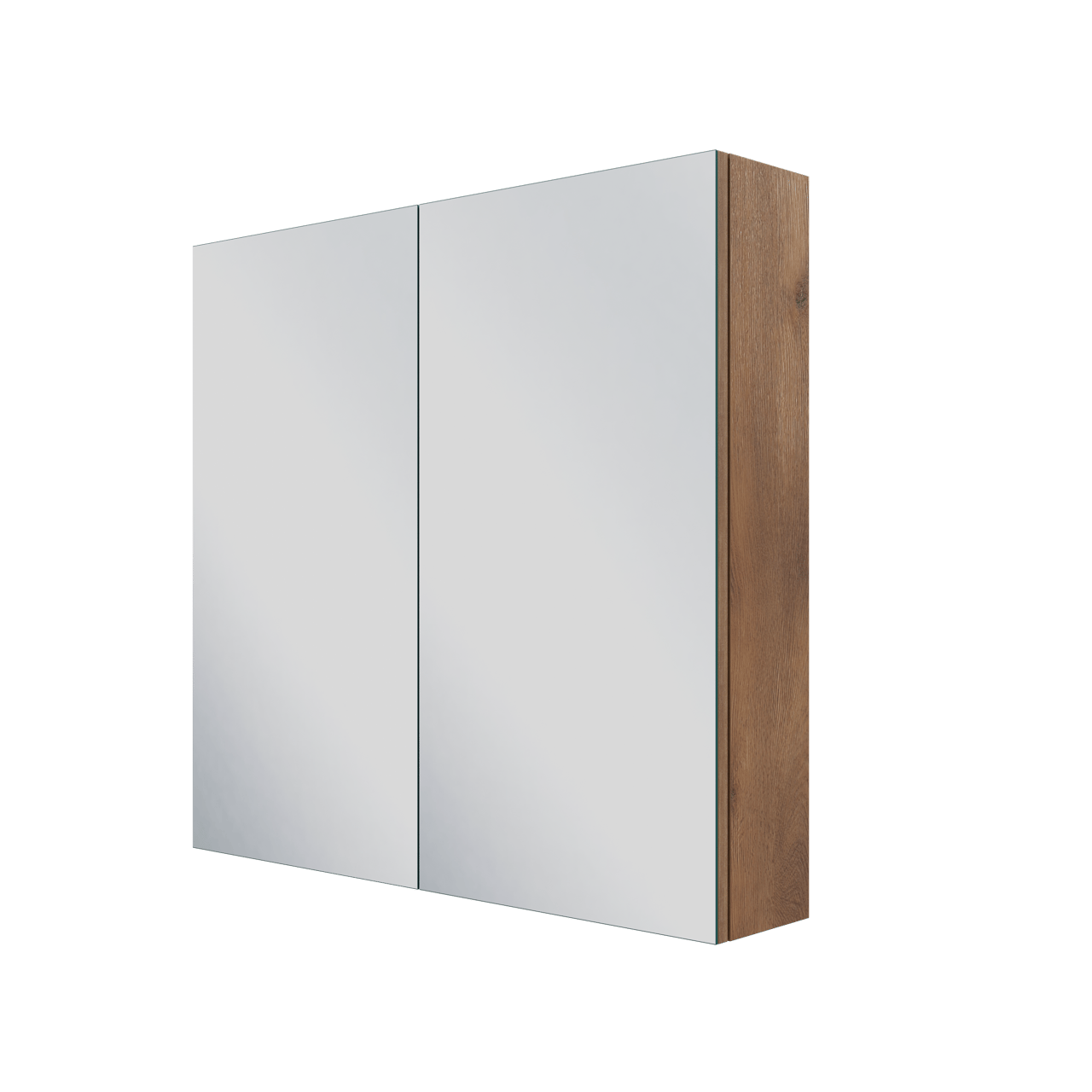 Linie Montro Spiegelschrank Bad: 80 x 75 cm, braune Eiche