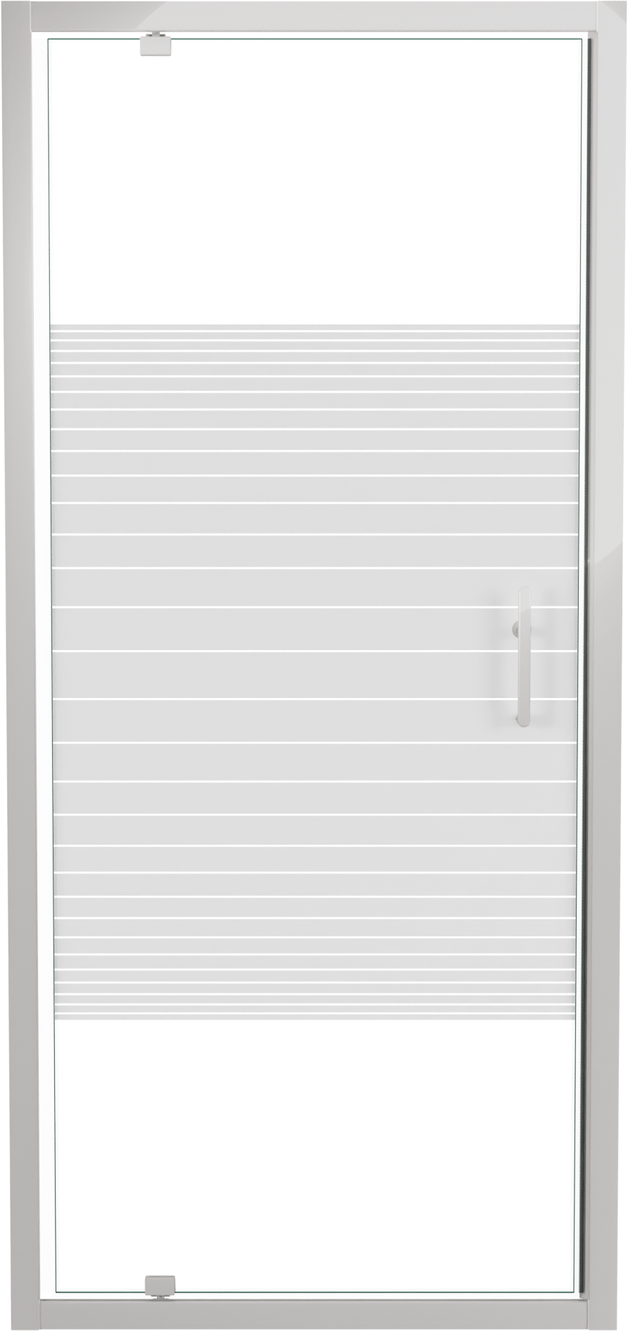 SanyOne Anton Dusche Drehtür 90 cm x 190 cm Gestreift Glas glänzend Weiß Profil